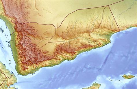 Large Detailed Relief Map Of Yemen Yemen Large Detailed Relief Map