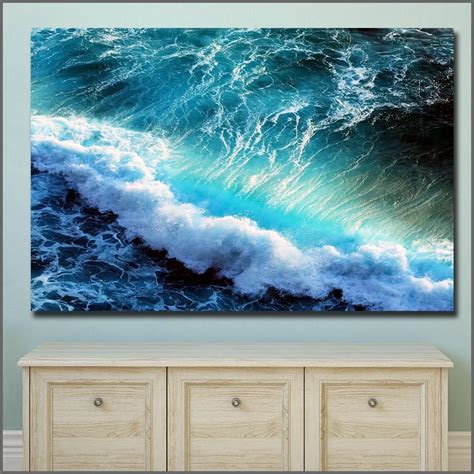 Large Size Printing Wall Pictures Oil Painting Sea Waves Ocean Wall Art