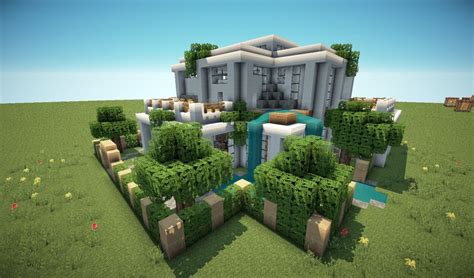 Minecraft modern mansion download, tutorial, step by step. First Modern House Minecraft Project | Minecraft projects ...