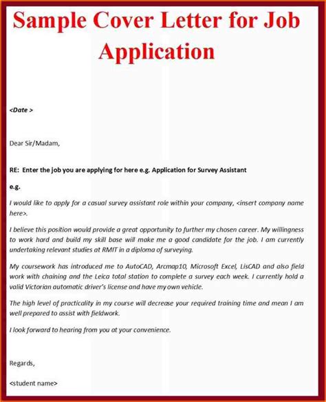 Examples Of Job Application Letters