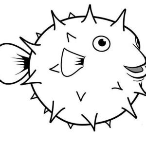 All coloring pages spotted puffer fish page click pufferfish image poisonous spine. Puffer Fish Silly Face Coloring Page : Kids Play Color