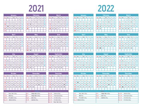 22 Two Year Calendar 2021 And 2022 Printable Background All In Here