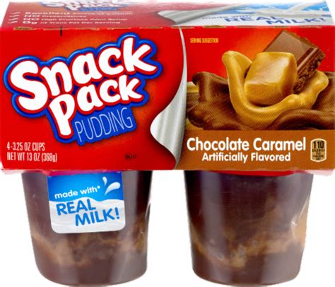 Snack Pack Chocolate Caramel Pudding 4 Ct 35 Oz Kroger