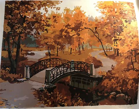 Autumn Bridge Masterpiece By Numbers