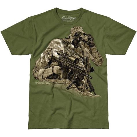 762 Design Lightnings Hand T Shirt Military Green 762 Design