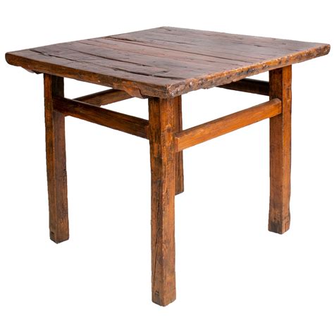 1920s European Natural Wood Finish Square Table For Sale At 1stdibs