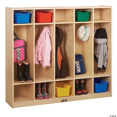 Ecr4kids Birch School Coat Locker For Toddlers And Kids 5 Section Natural