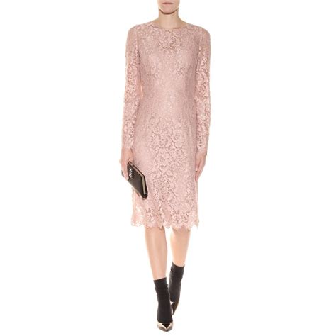 Lyst Dolce And Gabbana Lace Dress In Pink
