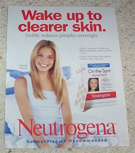 2001 Ad Page Beauty Mandy Moore Neutrogena Skin Acne Advertising