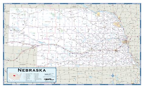 Nebraska Highway Wall Map