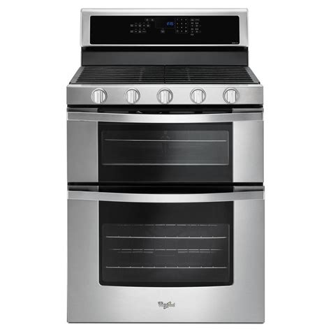 Shop Whirlpool 30 In 5 Burner 39 Cu Ft21 Cu Ft Double Oven Convection Gas Range Stainless
