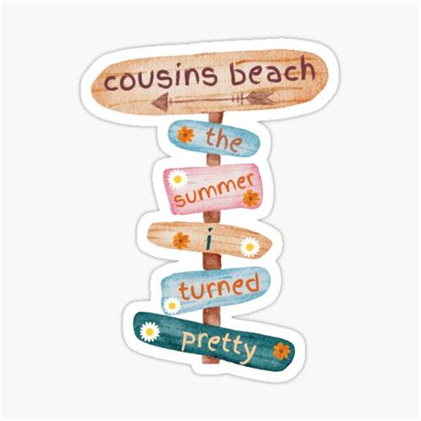 Cousins Beach The Summer I Turned Pretty Beach Sign Sticker For Sale