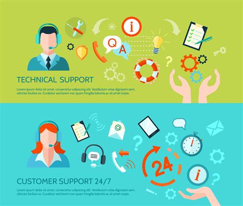 Technical Assistance And Support Banners 466675 Vector Art At Vecteezy