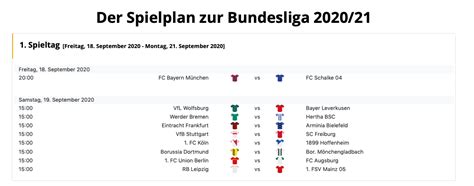 Der fc bayern holt seine neunte meisterschaft in folge, rb leipzig, borussia dortmund und der vfl wolfsburg erreichen die champions league. Der Spielplan zur Bundesliga 2020/21
