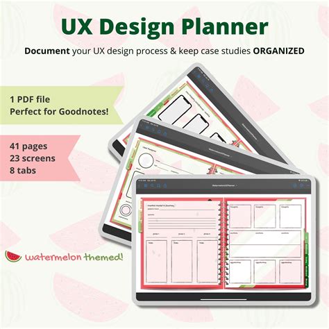 UX Design Planner for iPad Journal for Design Process | Etsy