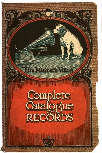 His Masters Voice General Catalogue 1920 British Library Sounds