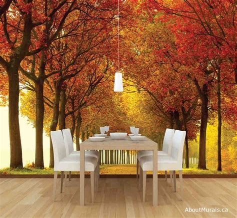 This Forest Wall Mural Is Simply Pretty Youll Feel The Warm Autumn