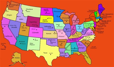 Printable Usa States Capitals Map Names States States