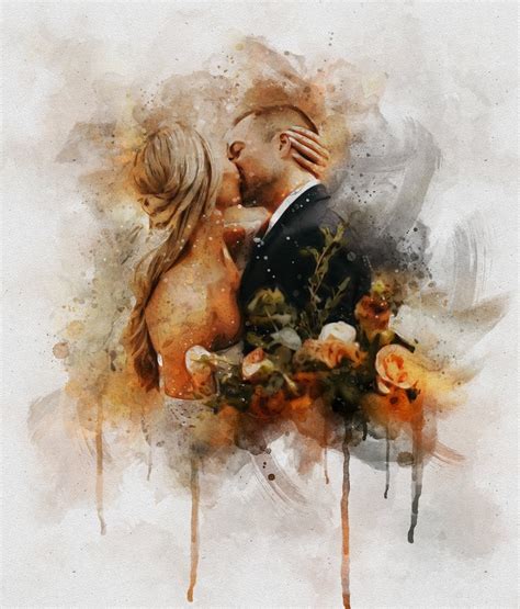 Painting From Photo Wedding Illustration Custom Wedding Etsy