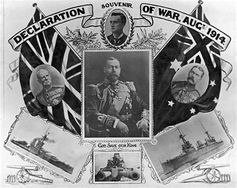 Souvenir Poster Of The Declaration Of War 1914 Au