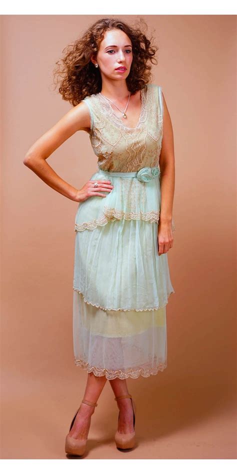 Vintage Inspired Tiered Tea Party Dress In Mint By Nataya Sold Out