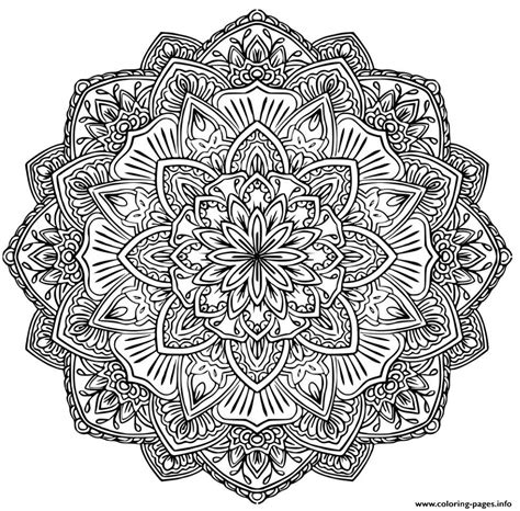 Pretty, simple, and to the point. Mandala Adult Complex Flowers Coloring Pages Printable