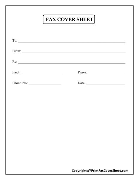 Free Blank Printable Fax Cover Sheet Template Pdf And Word Fax Cover