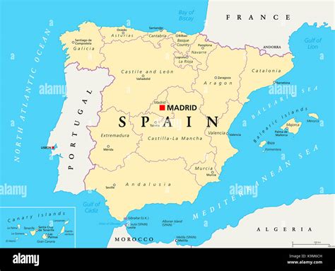 Cartina Geografica Spagna Politica