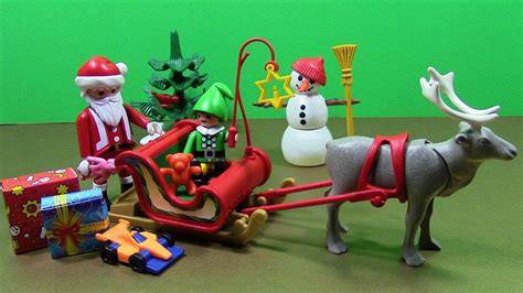 Playmobil Christmas With Santa Sleigh Reindeer Elf Snowman Toys Youtube