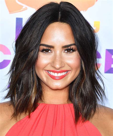 Demi Lovatos Choppy Lob Haircut Instyle