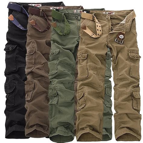 2018 Mens Military Cargo Pants Multi Pockets Baggy Men Cotton Pants