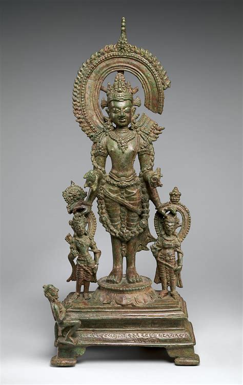 Vishnu Flanked By His Personified Attributes India Bihar Pala