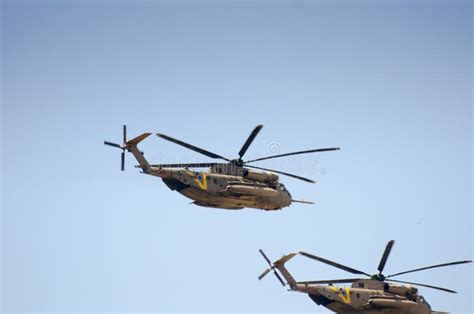 Israel S Army Sikorsky Uh 60 Black Hawk Helicopters In The Sky At