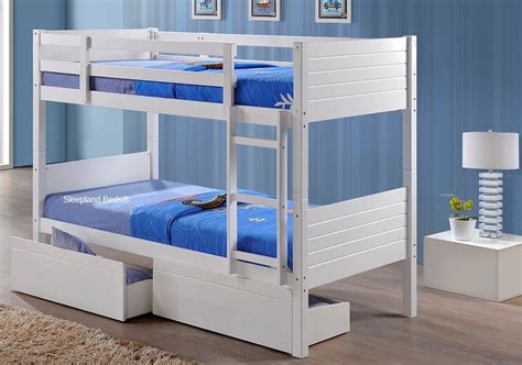 Bedford White Wooden Bunk Bed Sleepland Beds