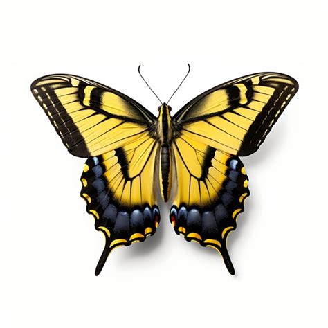 Mariposa Cola De Golondrina Tigre Occidental Capturando Su Y Sobre