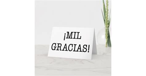 ¡mil Gracias Thank You Greeting Card In Spanish
