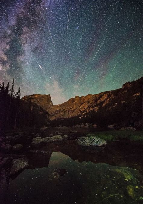 The 2013 Perseid Meteor Shower At Dream Lake Rocky Mountain National