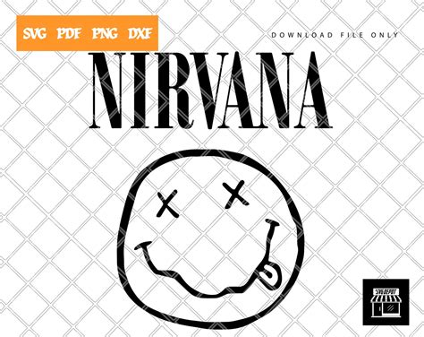 Nirvana Smiley Face Band Logo Svg And Jpeg Files For The Etsy