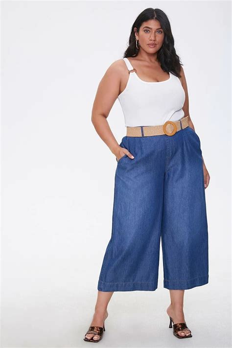 Plus Size Cropped Wide Leg Jeans Forever 21 Cropped Wide Leg Jeans