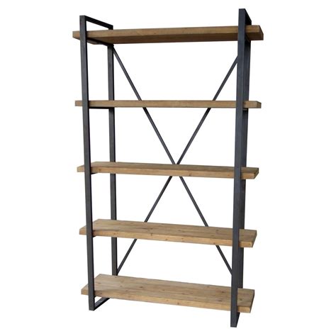 Moes Home Collection Lex Industrial Bookcase Natural