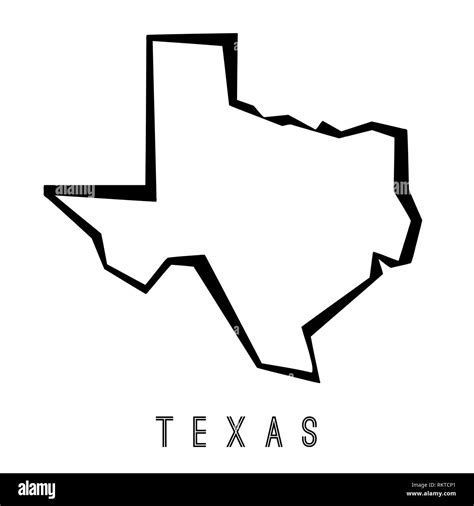 Texas Map Outline Us State Shape Sharp Polygonal Geometric Style