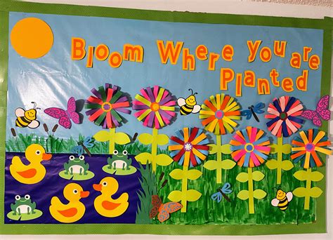 Teachers School Spring Bulletin Board Cardstockbloom Where Etsy