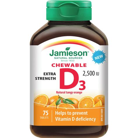 Jamieson Vitamin D3 2500 Iu Extra Strength 180 Tablets Ctc Health