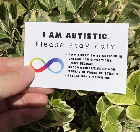 Autism Alert Card Etsy