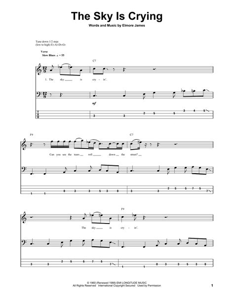 the sky is crying by stevie ray vaughan bass tab guitar instructor