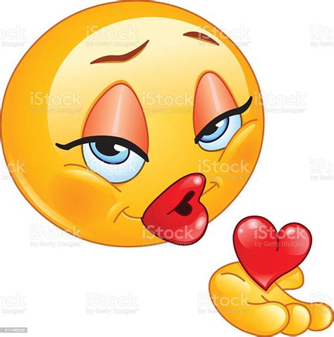 Blowing Kiss Female Emoticon Stock Illustration Download Image Now