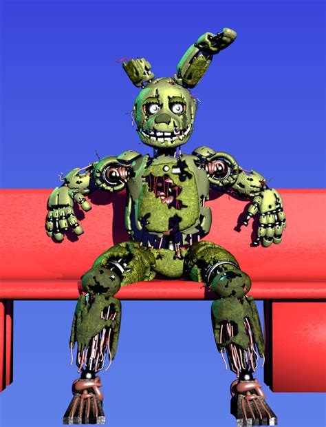 Springtrap Sitting On A Bench Fivenightsatfreddys Five Nights At