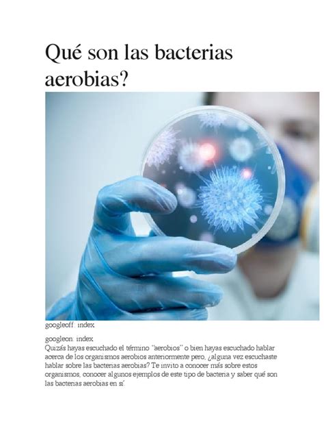 Que Son Las Bacterias Aerobias Pdf Las Bacterias Oxígeno