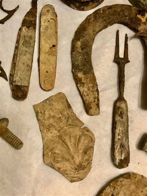Group Of Artifacts Excavated Near Sailors Creek Battlefield Perry