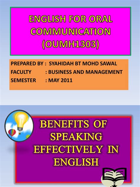 English For Oral Communication Oumh1303